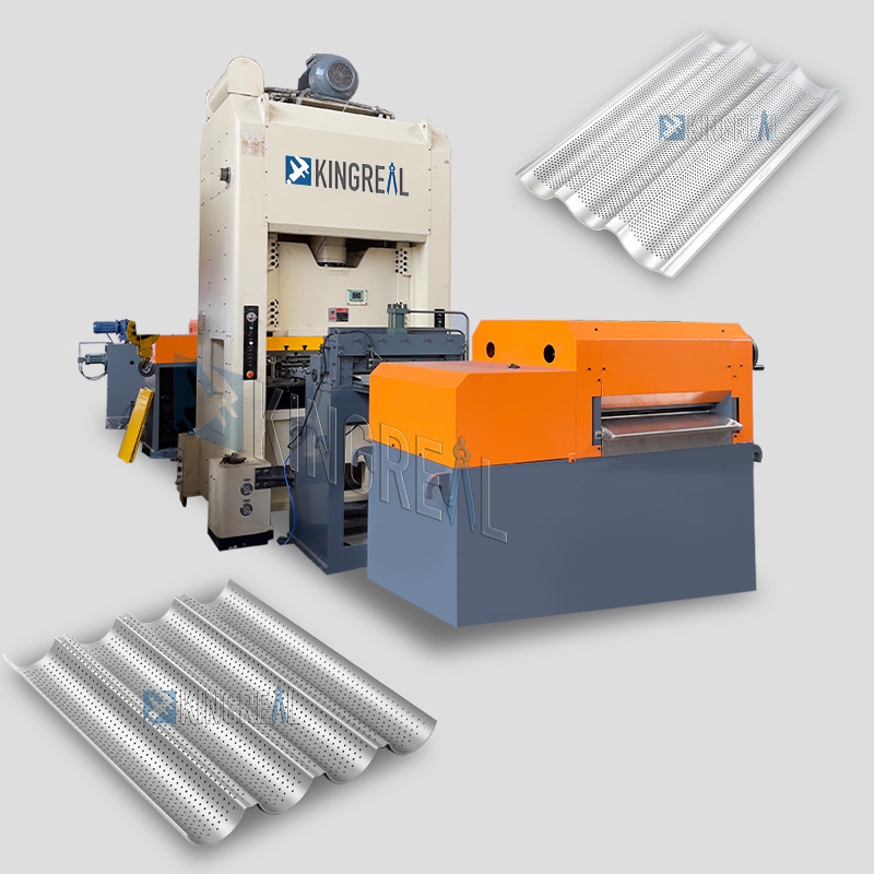 Macchina per la produzione di punzonatrici perforate con vassoio per baguette in metallo